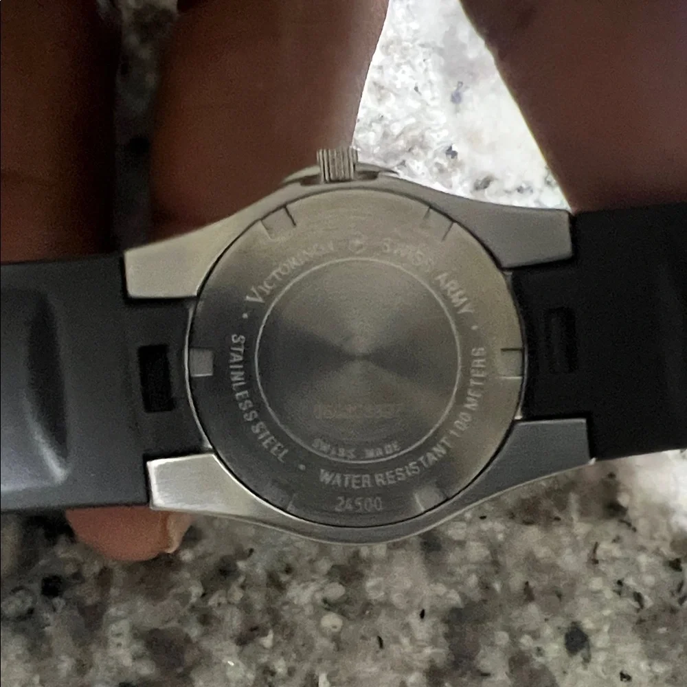 Victorinox “Swiss Army” Black and Silver Watch